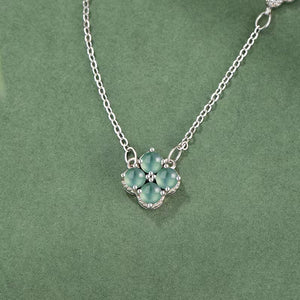 Four Leaf Clover IceJade Necklace-Faith & Hope