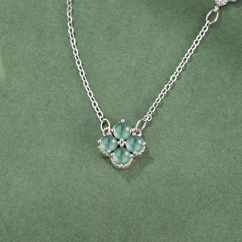 Four Leaf Clover IceJade Necklace-Faith & Hope