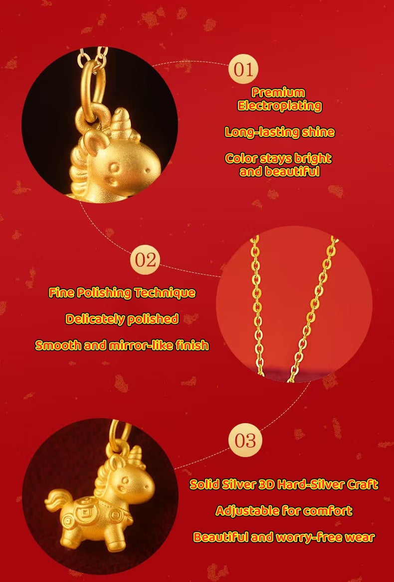 Lucky Little Horse Necklace – Wealth Courage & Instant Good Fortune