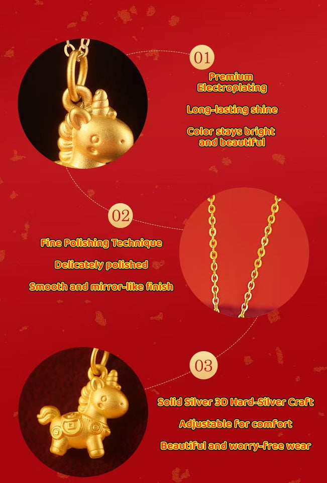 Lucky Little Horse Necklace – Wealth Courage & Instant Good Fortune