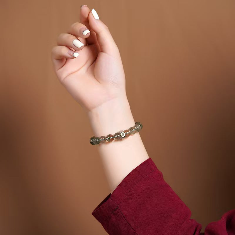 Green Phantom Quartz Guardian Deity Buddha Bracelet-Healing & Renewal