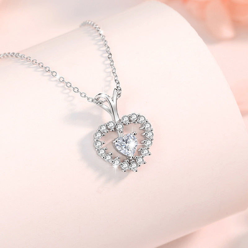 Heart Sterling Silver Necklace-Always in My Heart