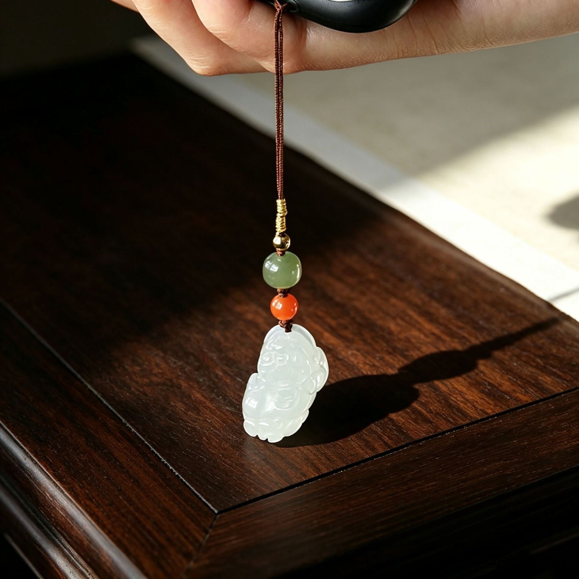 White Agate Pixiu Phone Charm-Purpose Close at Hand