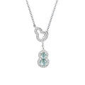 Double Gourd Jadeite Silver Necklace-Blessings & Prosperity
