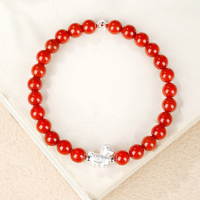 Lucky Red Agate Horse Fortune Bracelet-Success & Vitality