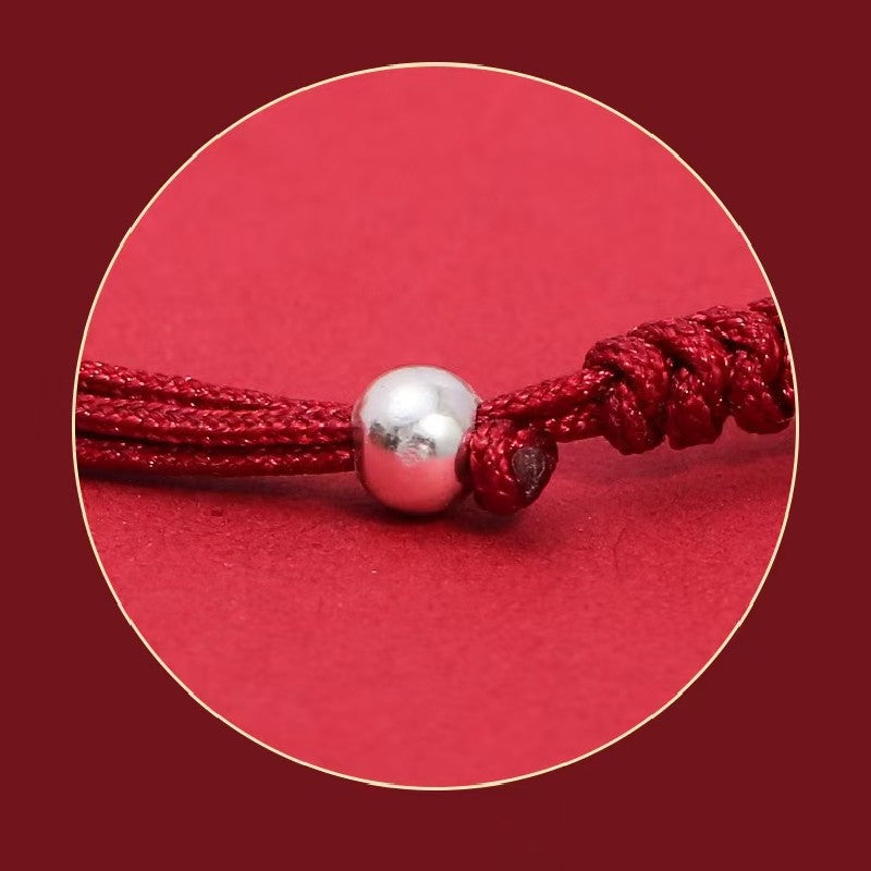 999 Silver Pixiu Red String Couple Bracelet-Protection and Wealth