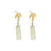 Ice Jade Bamboo Earrings-Prosperity Luck