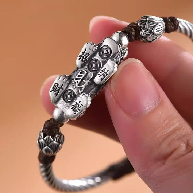 999Silver Pixiu Bracelet-Fengshui Wealth Energy
