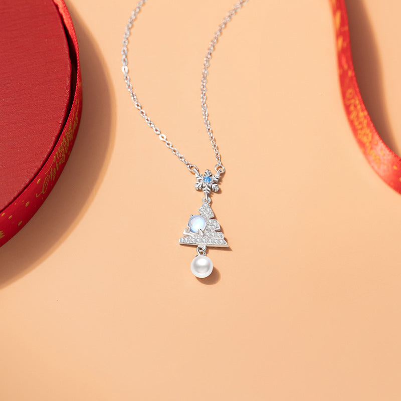 Christmas Tree Sterling Silver Necklace-Our Future Together