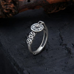 Spinning Wealth Coin Vintage Silver Ring-Attract Luck