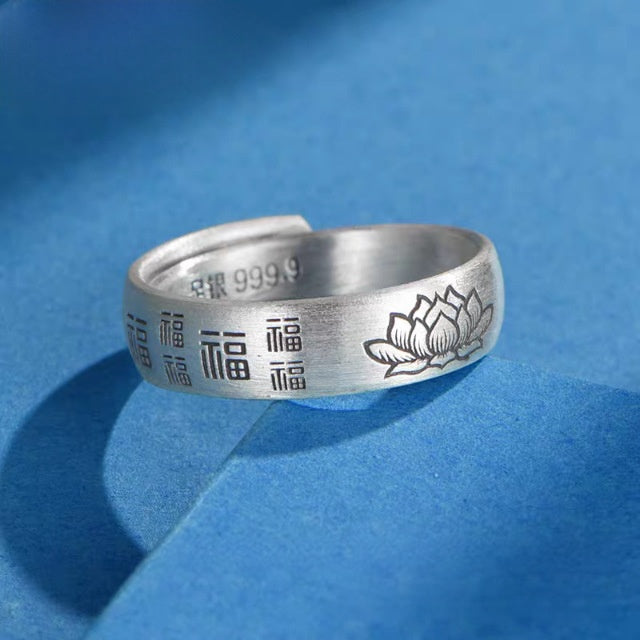 Lotus Blessing S999 Fine Silver Ring-Serene Wholeness