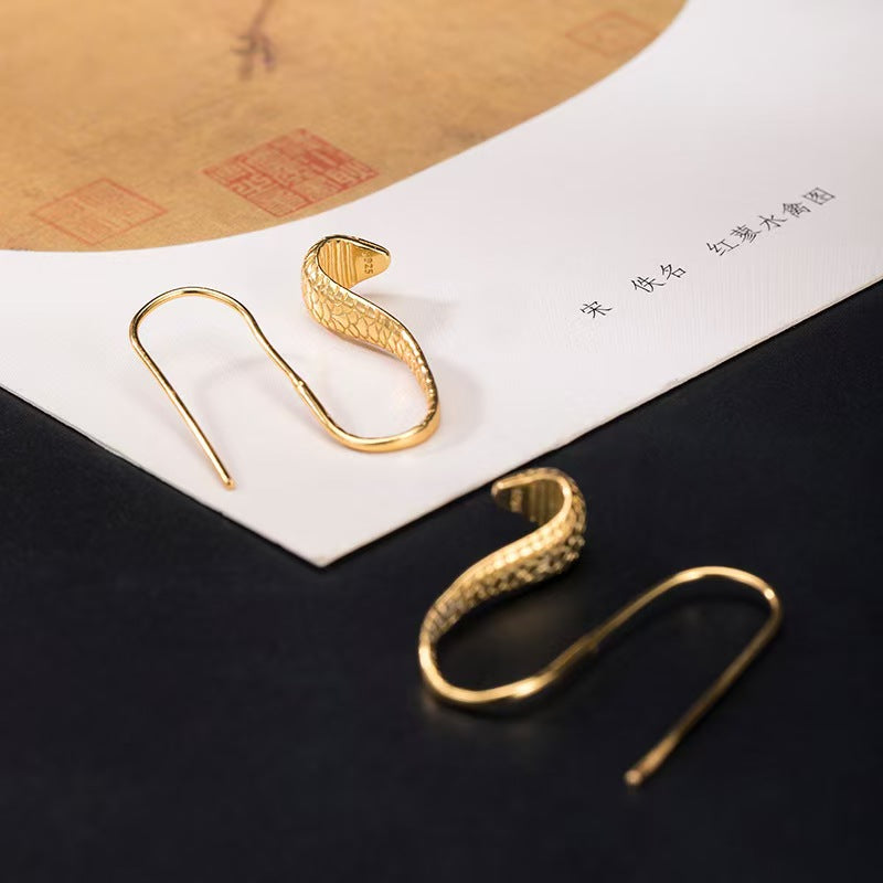 Gold Snake Hoops Earring-Transformation and Renewal