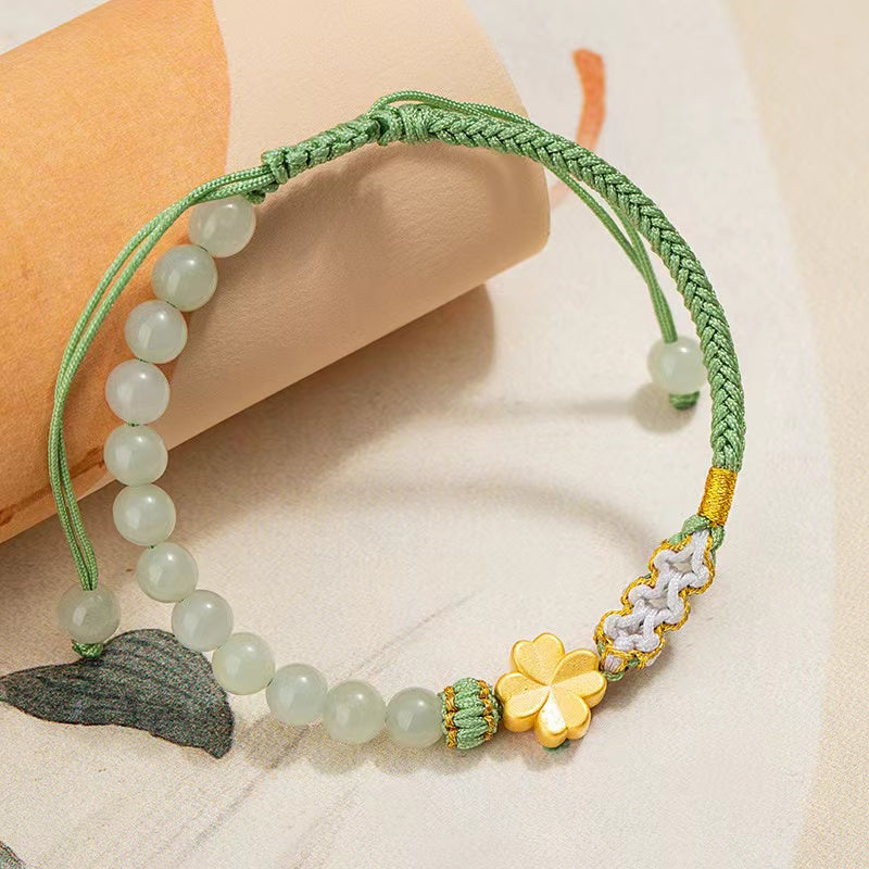 Four Leaf Clover Handmade Rope Bracelet-Faith & Hope