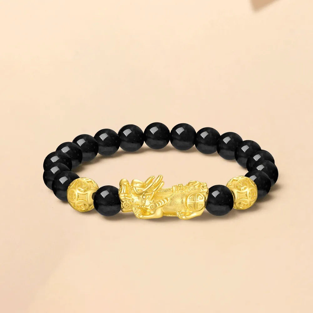 Prosperity in Focus-24K Gold-Plated Pixiu Bracelet
