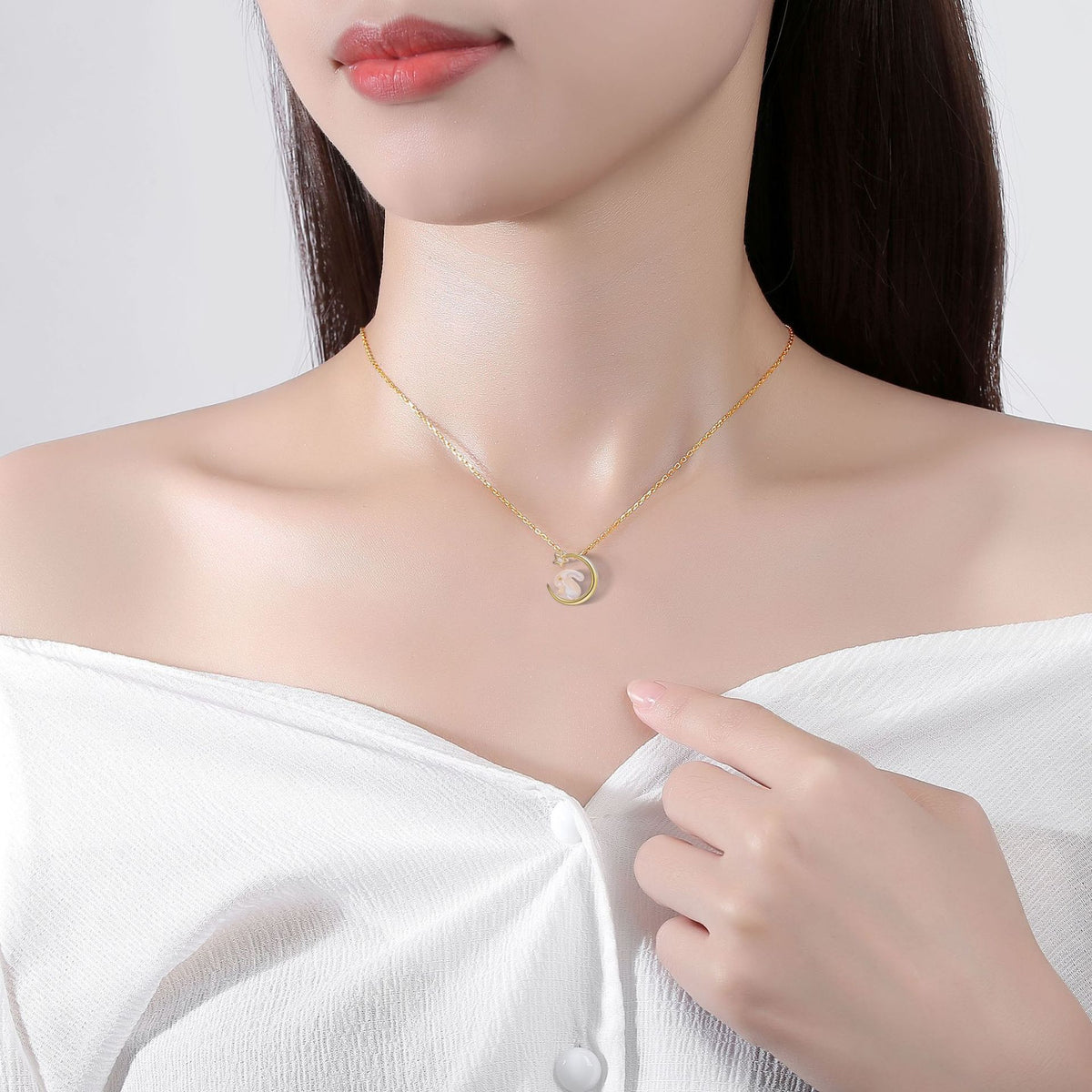 Moon Rabbit Shell Necklace-A Little Good Luck