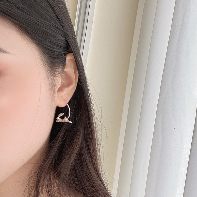 Leaping Rabbit Hoop Earrings-A Little Leap Forward
