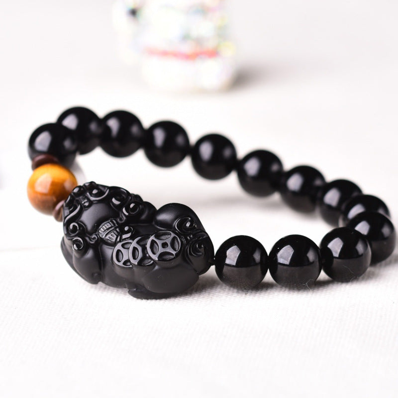Matte Obsidian Pixiu Bracelet-Steady Fortune