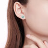 Natural Jadeite Studs Earrings-Inner Peace