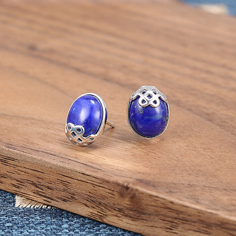 Regal Confidence-Lapis Lazuli Sterling Silver Stud Earrings