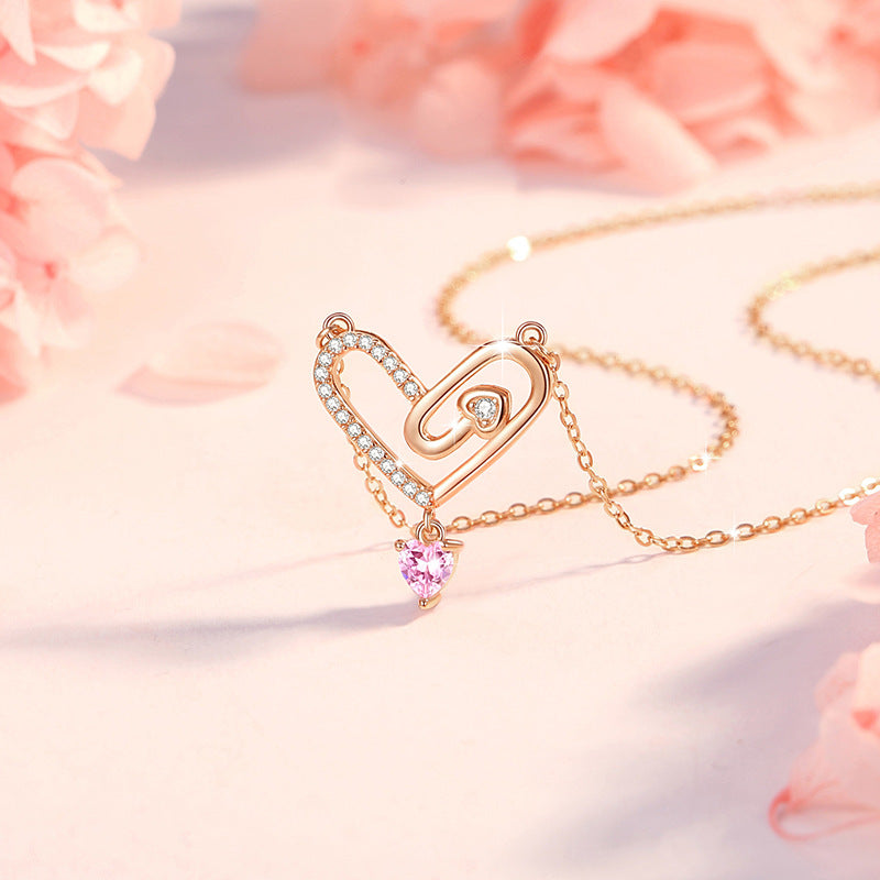 Heart Cubic Zirconia Necklace-Devoted Love