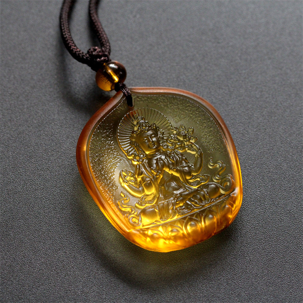 Sacred Compassion Four-Armed Guanyin Galze Pendant-Protection & Inner Strength