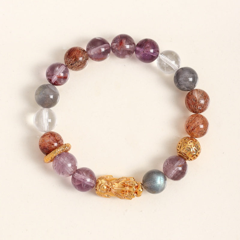 Amethyst & Citrine Pixiu Bracelet-Gathered Fortune