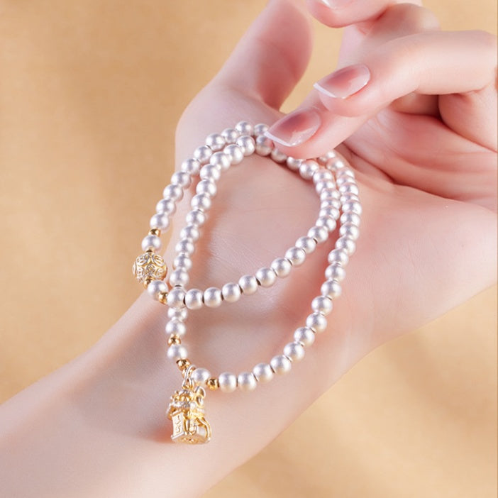 999 Fine Silver Lion Dance Double-Wrap Bracelet-Courage in Motion