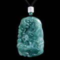 The Sovereign’s Shield: Ice-Blue Water Jadeite Dragon Pendant