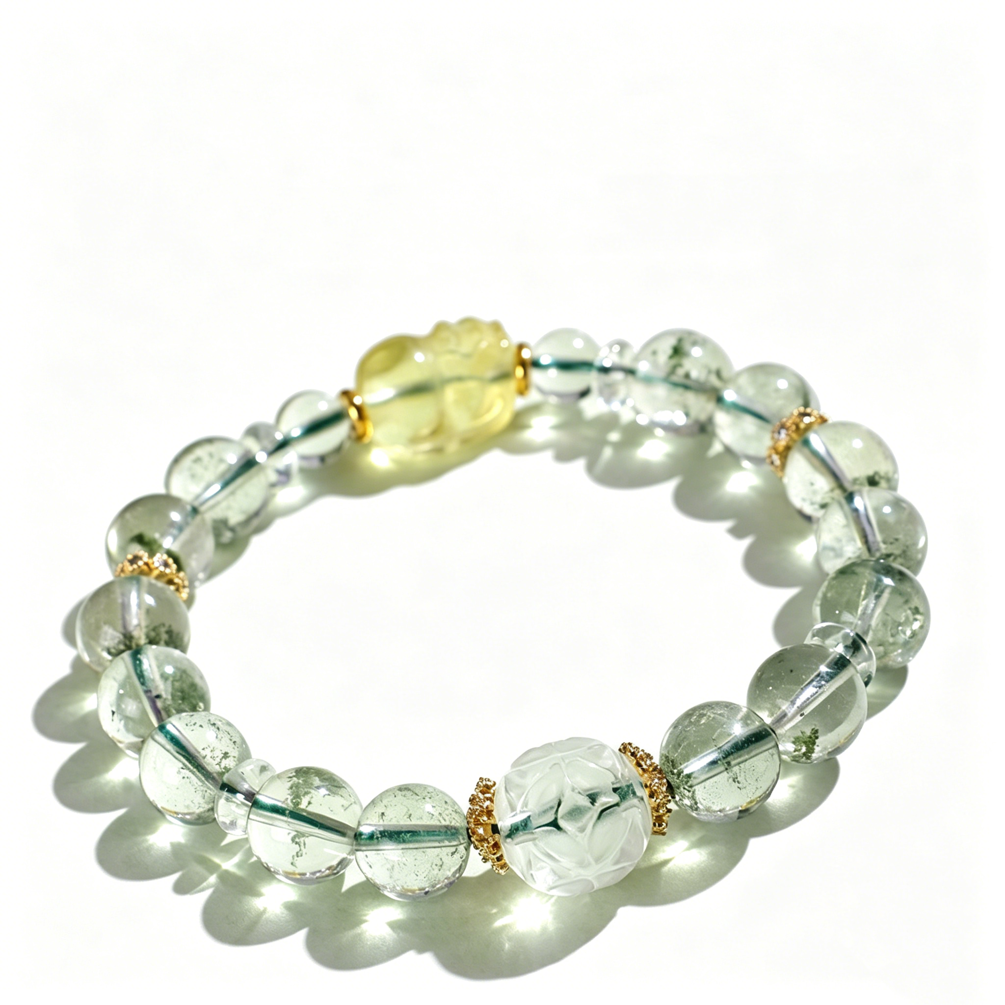 Green Phantom Quartz Pi Xiu Bracelet-Divine Protection