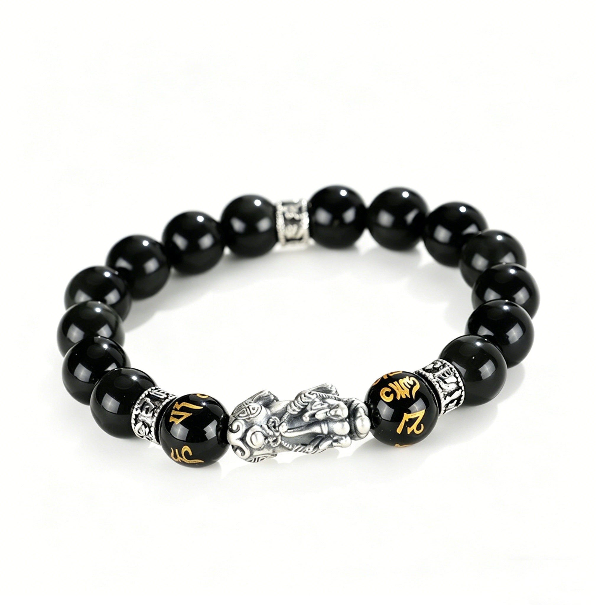 Black Agate Pixiu Wealth Protection Bracelet