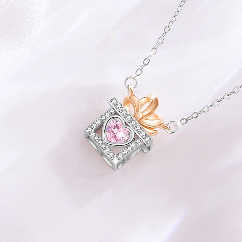 Heart Gift Box Silver Necklace-Love Beyond Words