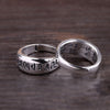 925 Sterling Silver Open Ring – Women’s Thai Silver Vintage Band with Six True Words Mantra