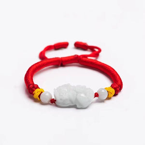 Pixiu Jade Beads Red String Bracelet-Proection and Wealth