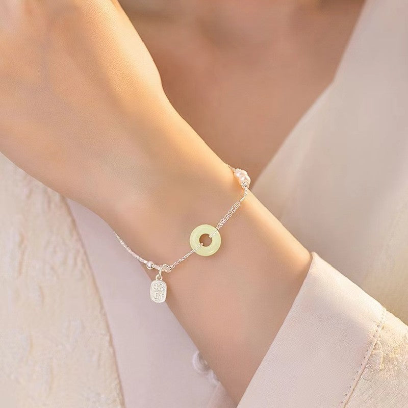 Peace Knot Silver Bracelet-Good Fortune and Prosperity