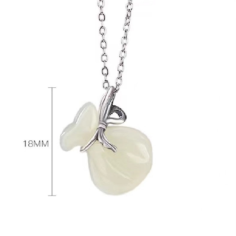 Money Bag Jade Necklace-Wealth and Prosperity