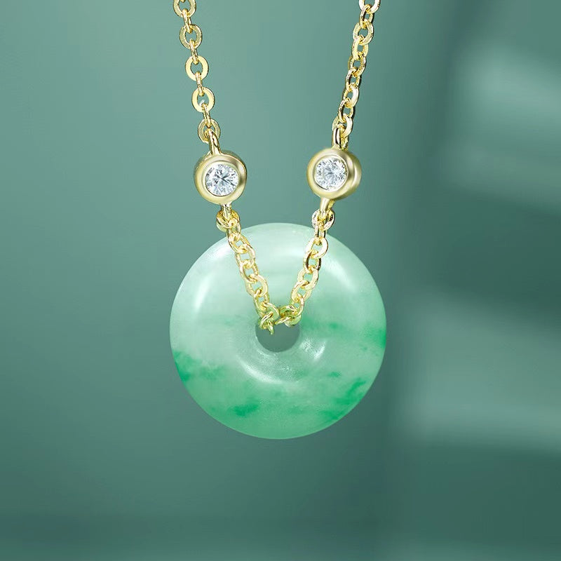 Burmese Jade Pingan Necklace-Protection and Safety