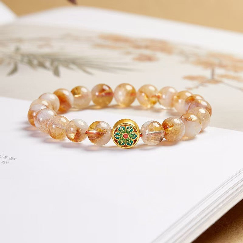 Tibetan Six True Words Citrine Bracelet-Attracts Wealth and Protection
