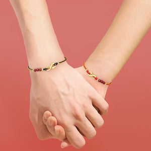 Gold Snake Cinnabar Couple Red String Bracelet-Protection and Wealth