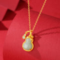 Cherished Blessings-Gourd Nephrite Jade Necklace