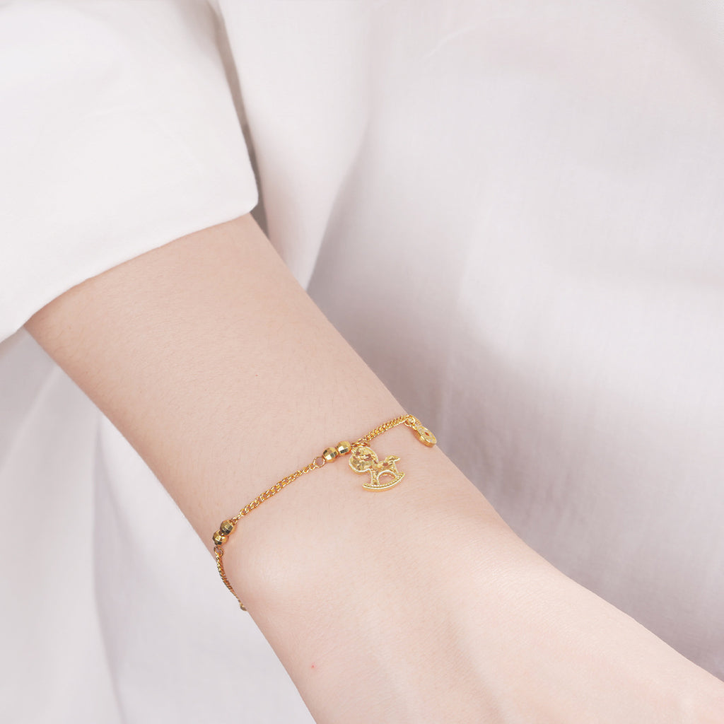 Fortune Gallop Golden Bracelet–Lucky Horse of Wealth 2026 Year of the Horse Edition Necklace