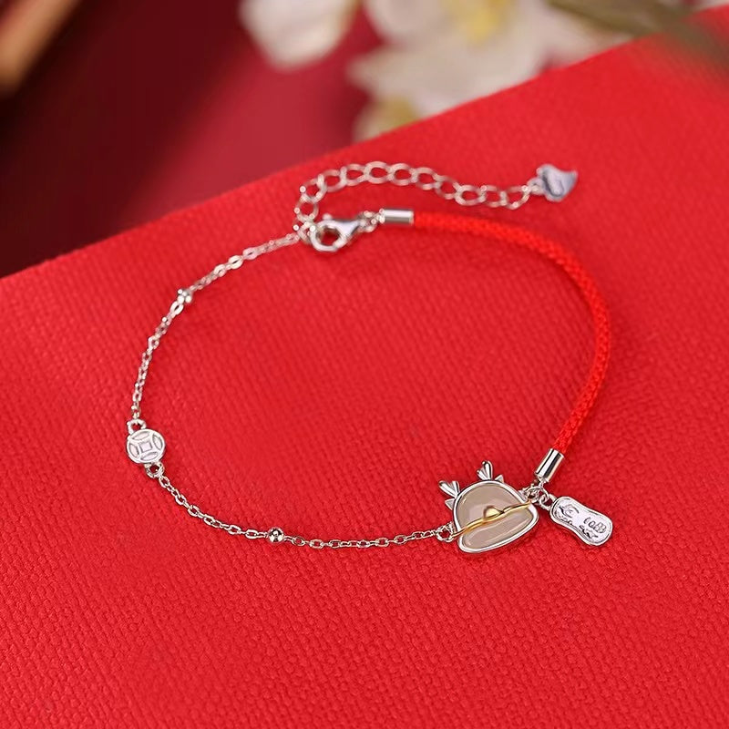 Zodiac Dragon Silver Bracelet-Luck Prosperity