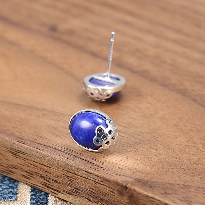 Regal Confidence-Lapis Lazuli Sterling Silver Stud Earrings