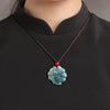 Nine-Tailed Fox Natural Blue Jadeite Pendant – Genuine A Jade Necklace in Glutinous Variety