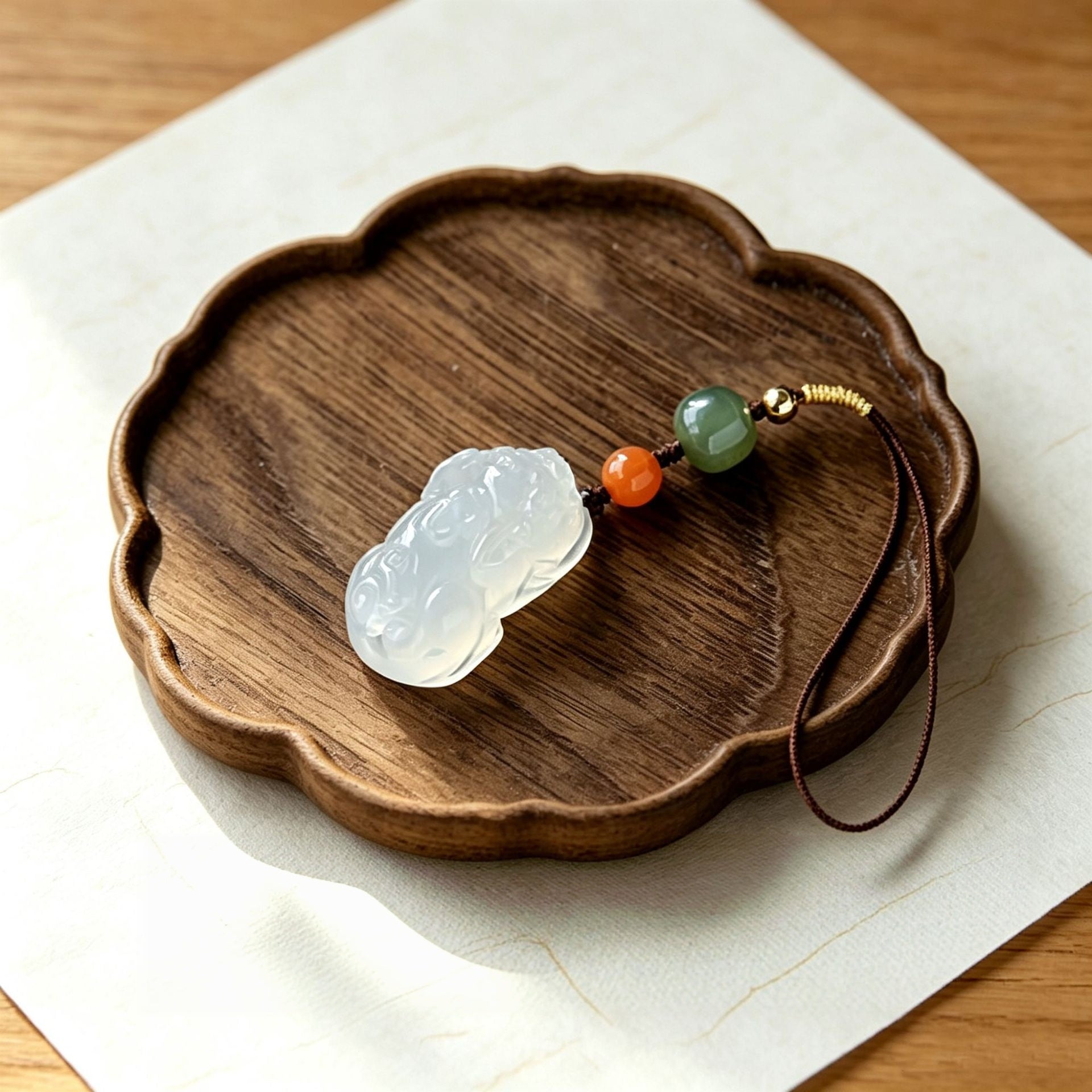 White Agate Pixiu Phone Charm-Purpose Close at Hand