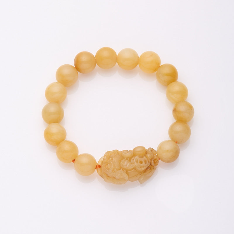Natural Yellow Jade Pixiu Healing Bracelet