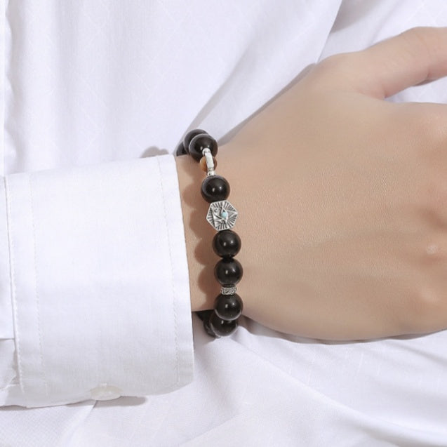 Eye of Providence Obsidian Tiger's Eye Bracelet-Modern Insight