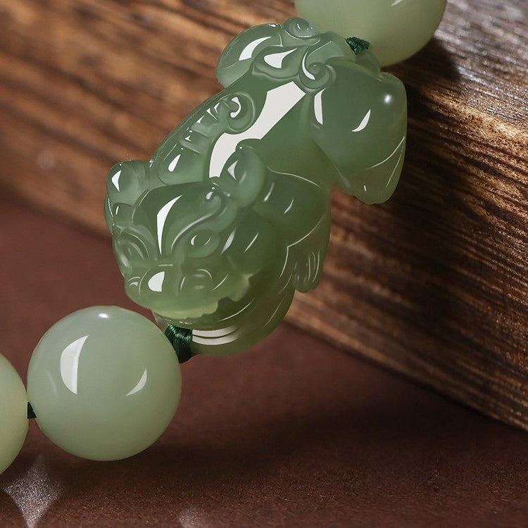 Pixiu Nephrite Jade Bracelet-A Wish for Prosperity
