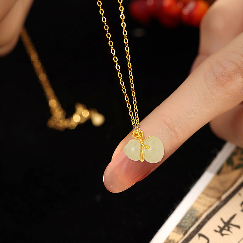 Gourd Nephrite Jade Necklace-Blessings and Prosperity