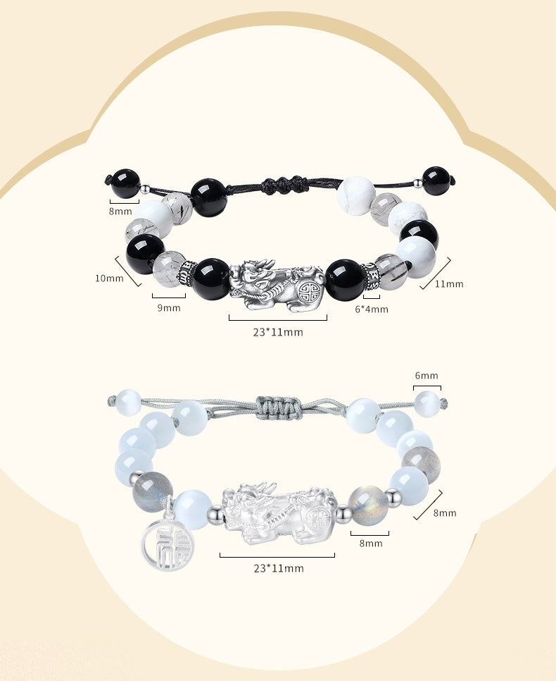 Good Fortune Pixiu Cord Couple Bracelet-Welcoming Abundance