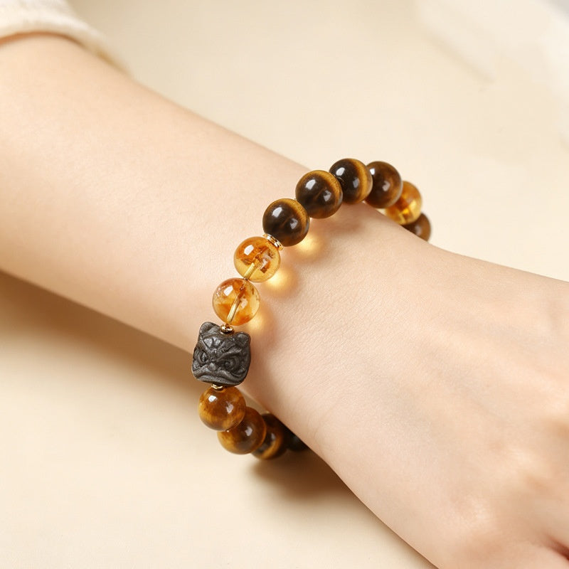 Guardian Lion Citrine Bracelet-Courage, Focus & Steady Confidence